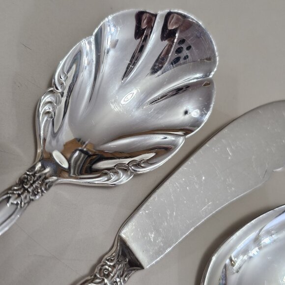 3pc Oneida SILVER ARTISTRY Serving Set teaspoon & sugar spoon butter knife 1965 - Picture 8 of 14